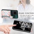 thumbnail image 2 of Nalacover Case for Samsung Galaxy S20 Ultra Wallet Case with Card Slots Zipper Pocket, Floral Pattern PU Leather Flip Kickstand Cover for Women Girls, RFID Blocking Shockproof Case, Green, 2 of 9