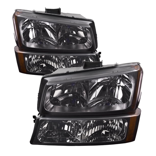 20052007 Chevrolet Silverado Black Housing Smoked Lens 4Piece