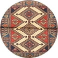 thumbnail image 1 of Ahgly Company Machine Washable Indoor Round Traditional Brown Red Area Rugs, 4' Round, 1 of 7