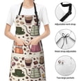 thumbnail image 4 of Kdxio Vintage Coffee Apron with Pockets Adjustable Kitchen Aprons for Men Women Waterproof Aprons for Cooking,Drawing,Crafting, Baking Household Cleaning, 4 of 8