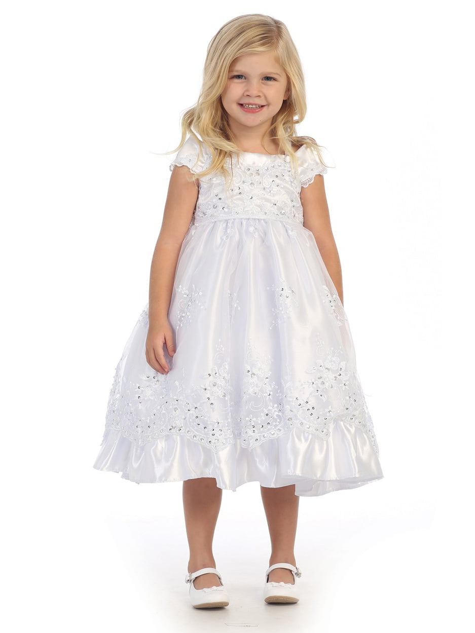 Angels Garment - Angels Garment Little Girls White Satin Organza Cape ...