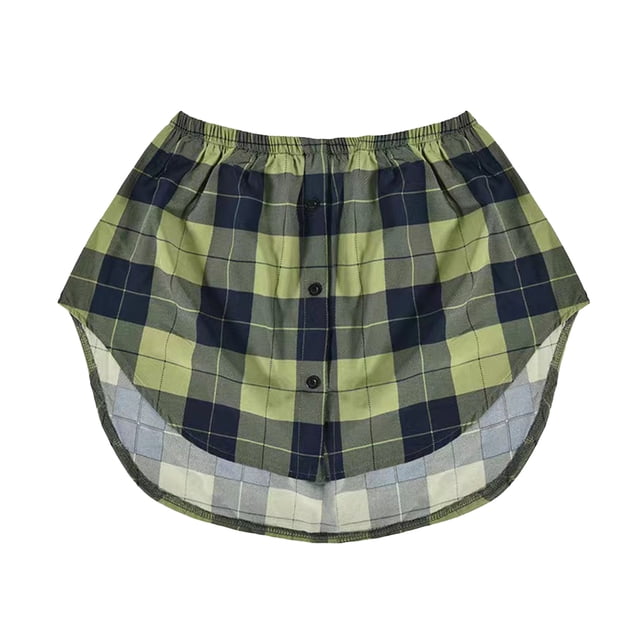 Prolriy Rallonge de Chemise pour Femmes, Extensions de Chemise pour Femmes, Haut Tout en Bas Superposé à la Taille avec Élastique, Extension de Chemise Superposée, Jupes Basses pour Femmes Vert2 TG