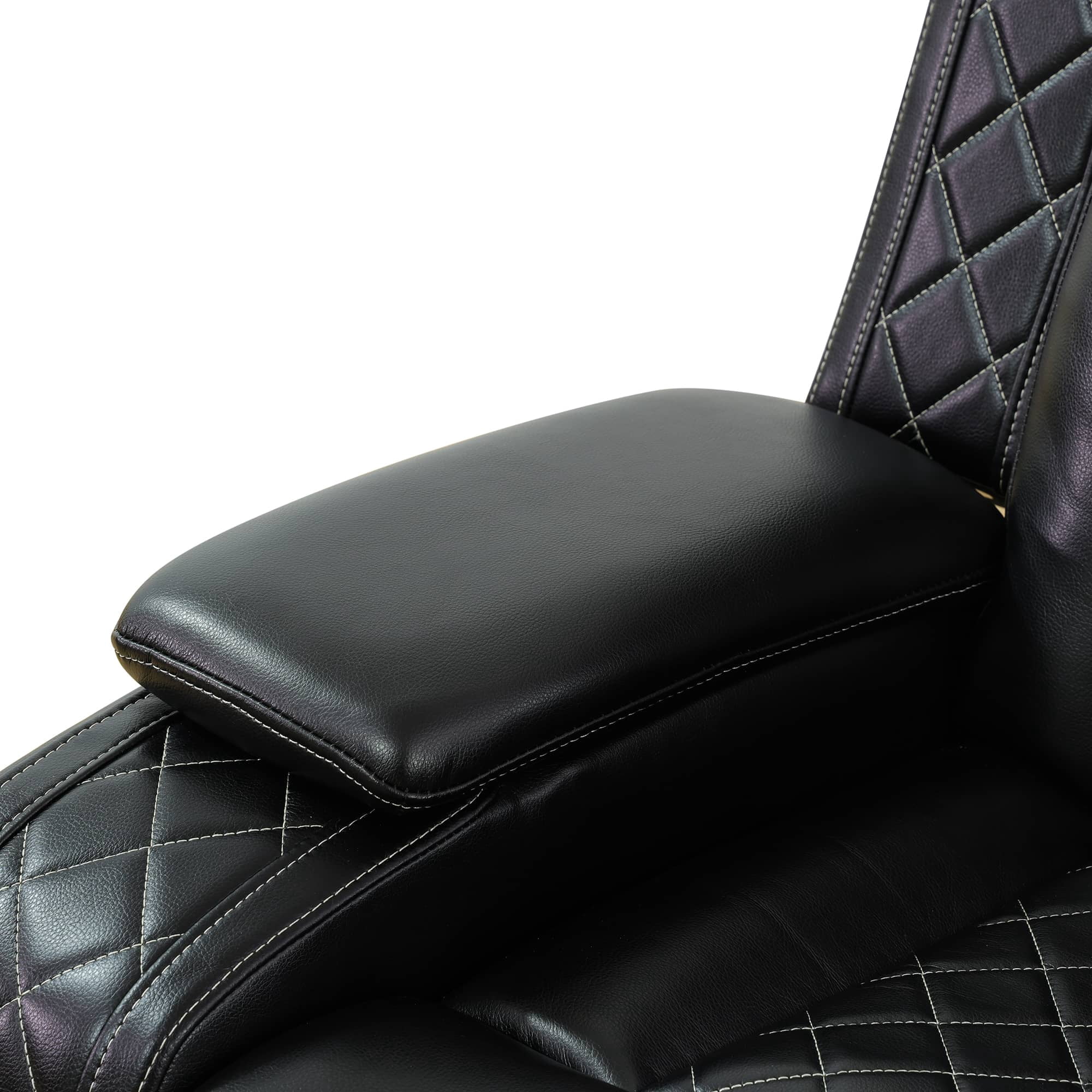 FUOROLA Faux Leather Indoor 3-Piece and Upholstered Recliners with 3 Seat Sofa Loveseat and Chair, Black