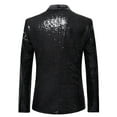 thumbnail image 3 of BADHUB Mens Sequin Blazer Sparkle Suit Prom Jacket Party Shiny Tuxedo Banquet Celebration Fashion Sport Coat Black XL, 3 of 5