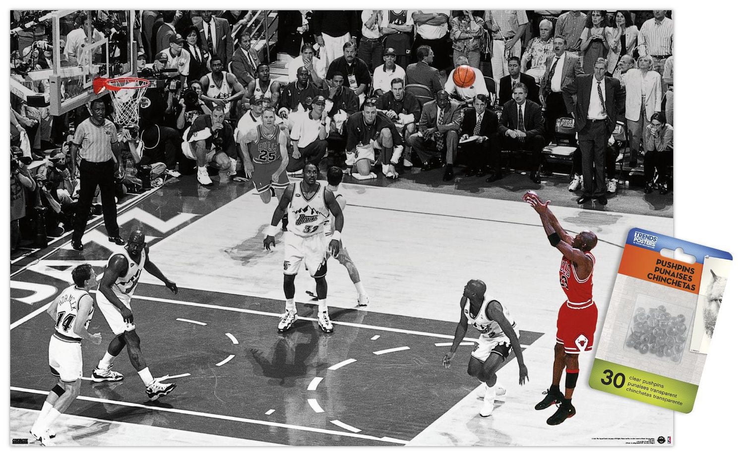Michael Jordan - The Shot Horizontal Wall Poster, 22.375" x 34"