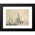 thumbnail image 2 of Pierre Puget 24x18 Black Modern Framed Museum Art Print Titled - A Ship in a Port Near a Ruined Obelisk (1675-1680), 2 of 5
