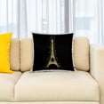 thumbnail image 2 of 3drose, Paris Dream Bigger Inspirational Design Black and Gold, 16x16 inch Pillow Case, 2 of 5