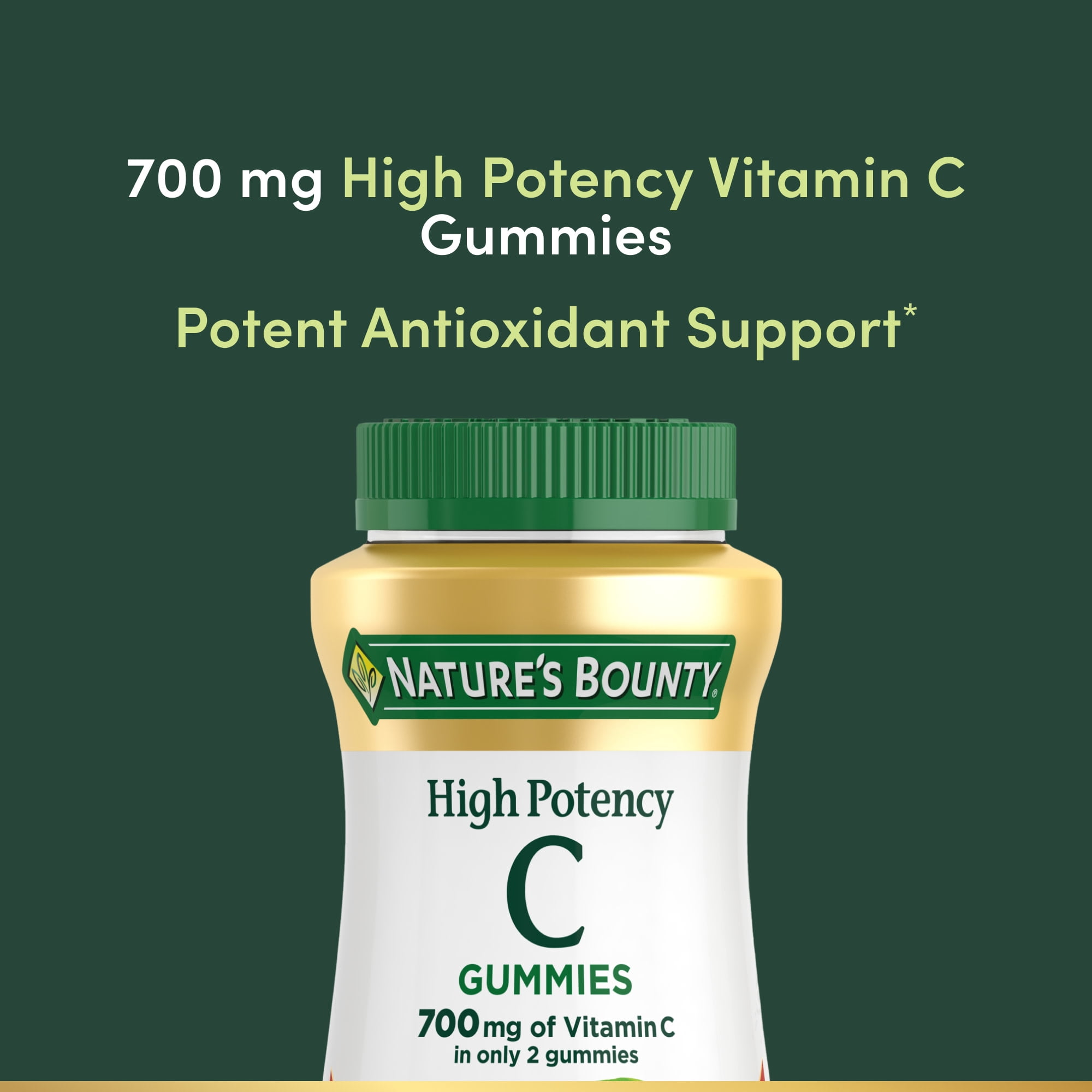 Nature's Bounty High Potency Vitamin C Antioxidant Gummies for Immune Support, 700 Mg, 60 Count