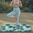 thumbnail image 4 of Xixirimido Car Seat Cover Towel Sweatproof Gym Seat Protector with Non-Slip Backing Universal Fit Front Seat Mat for Sports, Beach, Swimming, Teal Daisy Flower, 4 of 8