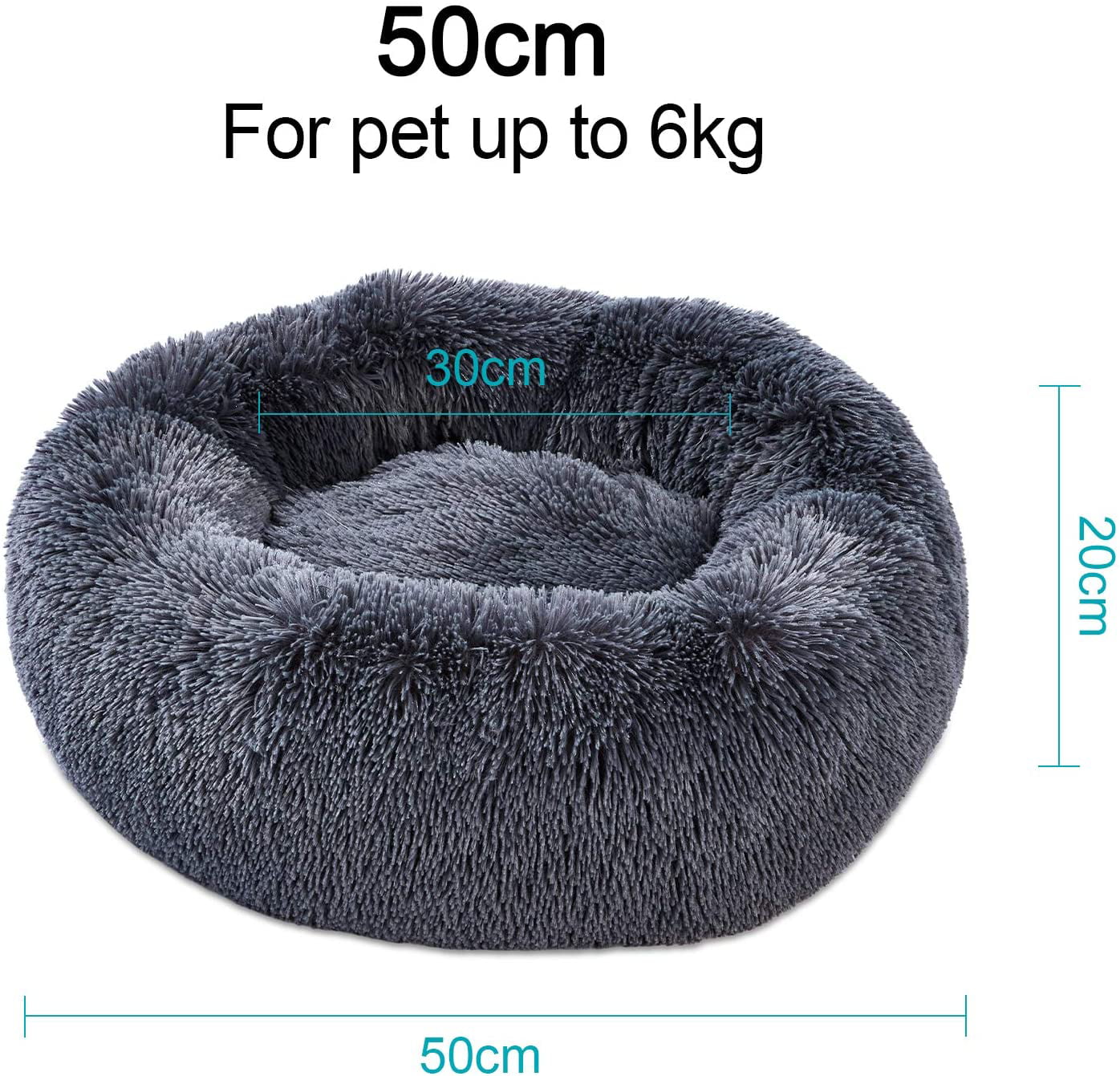 Anti-Slip Bottom Grey Snuggle Pet Round Cushion Sofa Bed for Cat and Puppy Small Medium Dog Toozey Cosy Donut Dog Bed Medium Washable Fluffy Plush Cuddler Calming Dog Bed Kennel Ø 60cm/23.6in 