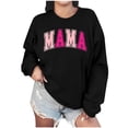 thumbnail image 3 of VBTAPA Womens Mama Sweatshirt Loose Casual Long Sleeve Crew Neck Pullover Shirts Spring Outfits 2025 New Clothes Black L, 3 of 7