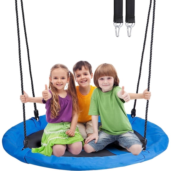 ANHXN Saucer Tree Swing for Kids Adults Outdoor Waterproof 360° Rotate Circle Swings Hanging Round Spider Swing Set with Adjustable Hanging Ropes, Tree Park Backyard
