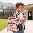 thumbnail image 4 of HUIACONG 13.5 Inch Pink Ladybug Floral Kids Backpack, Lightweight Water Resistant School Bag with Multi Pockets, Ergonomic Breathable Adjustable Padded Straps Bookbag for Daily Travel, 4 of 7