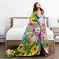 thumbnail image 5 of Yibo Vintage Lavender Floral Flowers Blanket Ultra Soft Warm All Season Decorative Blankets for Bed Chair Car Sofa Couch Bedroom, 5 of 6