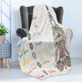 thumbnail image 4 of Colorful Soft Flannel Fleece Throw Blanket, Sketch Image of Yoga Posed Girl in Peace with Spots Design Relaxation, Cozy Plush for Indoor and Outdoor Use, 60" x 80", Multicolor, by Ambesonne, 4 of 5