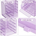 thumbnail image 4 of Organizadores de escritorio Marbrasse, bandeja de papel para cartas de 5 niveles, color morado, 4 of 6