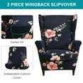 SHANNA Wingback Chair Cover 2Piece Stretch Armchair Sofa Slipcover Wing Chair Covers