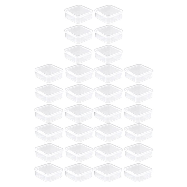 Monstrate 6Pcs Storage Box With LidsTransparent Rectangle Organizer Sundries Container Office Multifunctional Beads Jewelry Tools Home Type2