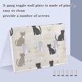 thumbnail image 3 of Yayeee Toggle Light Switch Wall Plate 2-Gang 4.56"x4.48" Decorative Outlet Cover, Black Cute Cats, 3 of 7