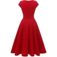 thumbnail image 4 of Dressystar Women Casual Tea Dress Female Vintage a-Line Swing Midi Cocktail Party Dress, 4 of 7