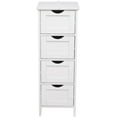 thumbnail image 5 of HEYWU Bathroom Wooden Storage Cabinet, White, 9.4'', 5 of 9