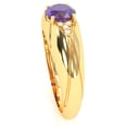 thumbnail image 5 of Designer Amethyst Diamond Cocktail Ring In Solid 14k Yellow Gold, 5 of 6