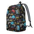 thumbnail image 2 of Game Controller Black Pattern Backpack for School, Cute School Bag with Adjustable Shoulder Straps and Padded Back, 15.7"x11.8"x5.5", 2 of 5