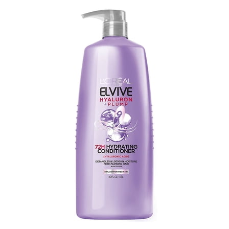 L'Oreal Paris Elvive Hyaluron Plump Hydrating Conditioner, Paraben-Free, 40 fl. oz.