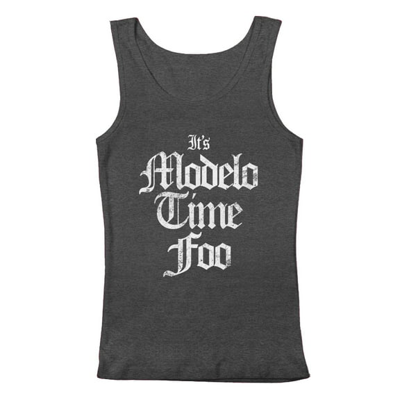 GEEK TEEZ It's Modelo Time Foo Original Artwork Inspired by Modelo Men's Tank Top Charcoal Small