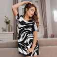 thumbnail image 3 of Kdxio Leopard And Zebra 2 Pattern Womens Short Sleeve Sleepshirt Scoopneck Cute Nightdress Ruffle Comfy Nightgown, 3 of 6