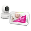 Baby Monitor with Remote Pan-Tilt-Zoom Camera and 4.3'' LCD Screen, Infrared Night Vision (White with Black)