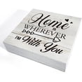 thumbnail image 3 of Zomyto 7x7 IN Family Wooden Box Sign Desk Decor Rustic Home is Wherever I'm with You Wood Block Plaque, 3 of 5