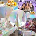 thumbnail image 4 of Nvzi 10 Pack Iridescence Plastic Tablecloths Shiny Disposable Laser Rectangle Table Covers Foil Metallic Tablecloth Iridescent Party Decorations Birthday Wedding Christmas 54"x108"，Silver, 4 of 4