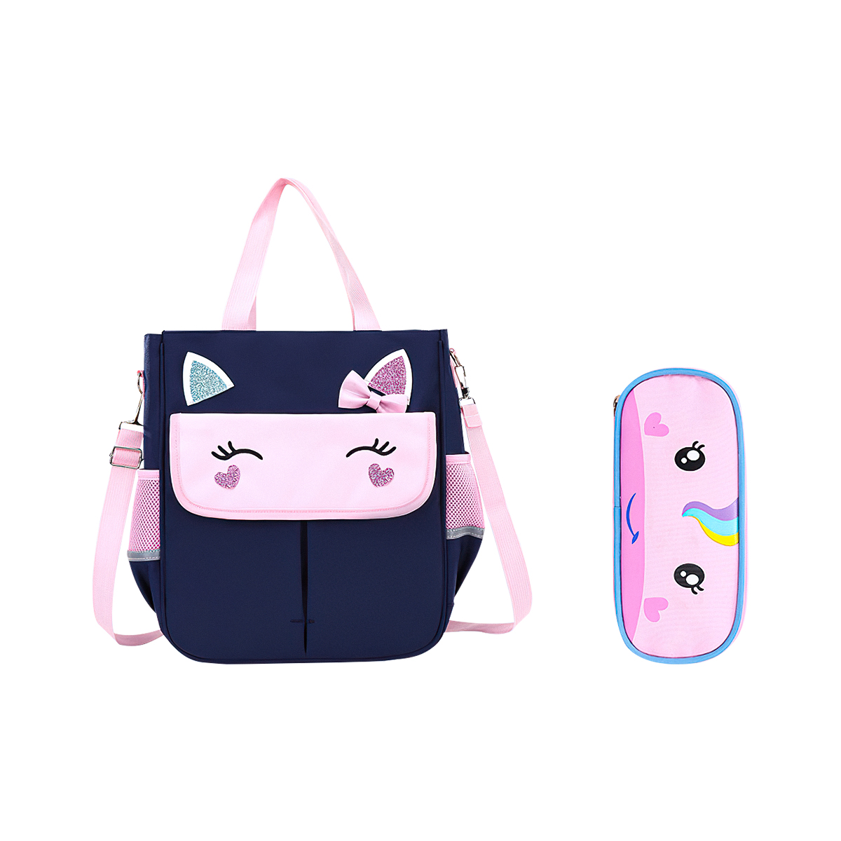 Kadyn 16.14" Girls Backpack, Elementary Bookbag with Lunch Bag and Pencil Bag, Unicorn Kids Backpack for Children, Blue Kadyn 16.14" Girls Backpack, Elementary Bookbag with Lunch Bag and Pencil Bag, Unicorn Kids Backpack for Children, Blue