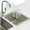 Green, variant on Roll-up drain rack, sink drain rack, kitchen rolling drainer, foldable sink rack mat, stainless steel wire drain rack, suitable for kitchen sink countertop storage, size 17.5 x 11.8 inches.