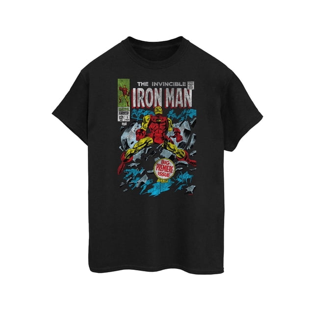 The Invincible Iron Man Mens Issue One Distressed Cotton T-Shirt