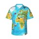 thumbnail image 1 of Balery World Map With Animals Landmarks Camisas hawaianas de manga corta para hombre, camisas playeras de corte holgado, camisas de vacaciones con botones,3X-Large, 1 of 7