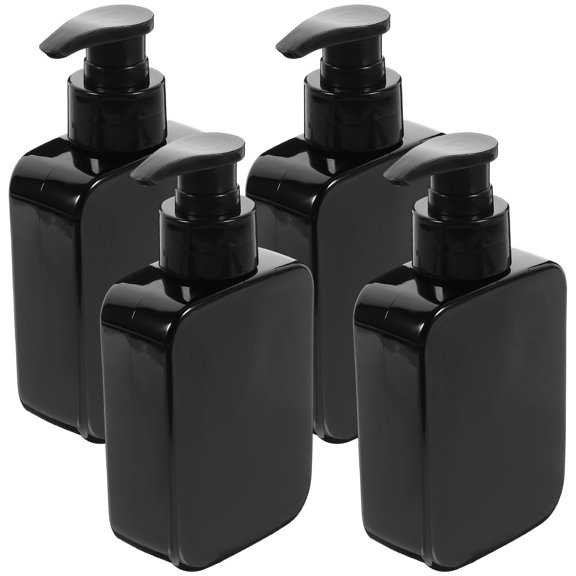 4Pcs Empty Pump Lotion Bottles Travel Friendly Black Pet Refillable Dispenser Bottles