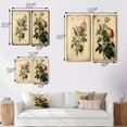thumbnail image 4 of Designart "Pink Rose on Retro Parchment Classic Elegance" Floral Rose Framed Wall Art Set Of 2 - Traditional Pink Framed Wall Art Set Of 2, 4 of 6