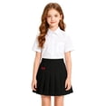 thumbnail image 2 of School Uniform Skirts Solid Bow Embroidery Pleated Mini Skirt High Waist Tennis Skirts, 2 of 5