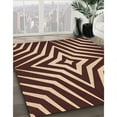 thumbnail image 2 of Ahgly Company Indoor Round Patterned Brown Sand Brown Area Rugs, 4' Round, 2 of 6