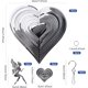 thumbnail image 2 of Carillón de viento con forma de corazón, carillón de viento giratorio para jardín, carillón de viento 3D de acero inoxidable para decoración de patio interior y exterior (ángel), 2 of 5