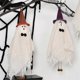 thumbnail image 4 of 3PCS Halloween Hanging Ghosts with Green//Orange Witch Hat, 4 of 5