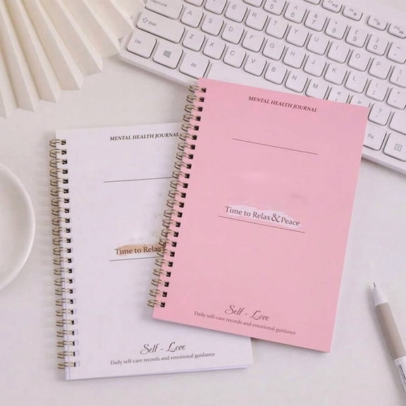 Vacemry 2Pcs Journal, 5 Minute Daily Reflection Journal, Self Care Gratitude Journal, Mindfulness Daily Affirmation Book, Mental Health Journal, 50 Sheet Notebook, Positive Affirmation Diary