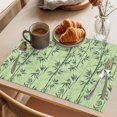 thumbnail image 3 of Green Leaves Placemats Set&nbsp;of 1 Hand-Painted Modern Spring Leaf Plant Teal Green Botanical Green Heat Insulation Washable Place Mats, Non-Slip Table Mats for Dining Table Kitchen,13x19 Inch, 3 of 9