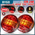 thumbnail image 1 of Rear Brake Light Universal Super Bright Round Hamburger Lamps Waterproof 12v 24v Led Light For Car Lorry Truck Van Trailer24V 1PCUnited States He Qiyong unisex, 1 of 1