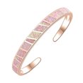 thumbnail image 1 of Xingzhi Delicate And Exquisite Fire Opals Stone Open Bangles Style Premium Wide Applicable Occasions Rose gold-pink, 1 of 6