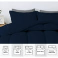 thumbnail image 3 of 5 Piece Luxurious Straight Line Pattern Comforter All Season 800 Threads Count Full/Queen Size - Ultra Soft 550 GSM 100% Egyptian Cotton (Solid Navy Blue Colour ), 3 of 6