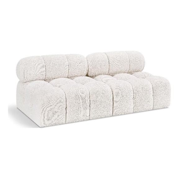 Meridian Furniture Ames Cream Boucle Fabric Modular Sofa