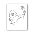 thumbnail image 3 of Dibujo abstracto de una línea para la cara de una pareja, impresión minimalista, regalos románticos para parejas, pintura en lienzo, arte de pared para dormitorio y hogar, decoración, 3 of 5